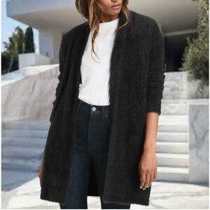 Banana Republic Small Black Eyelash Open Cardigan